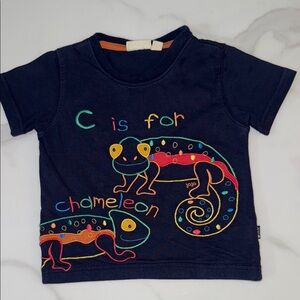 Navy Blue Chameleon Kids T-Shirt